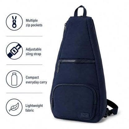 Reebok Unisex Crossbody Bag - Convertible Compact Durable Cross Body Bag for Women and Men - Gym and Travel Essentials, Size One Size, Maeve Eastcoast Blue - color: Maeve Eastcoast Blue