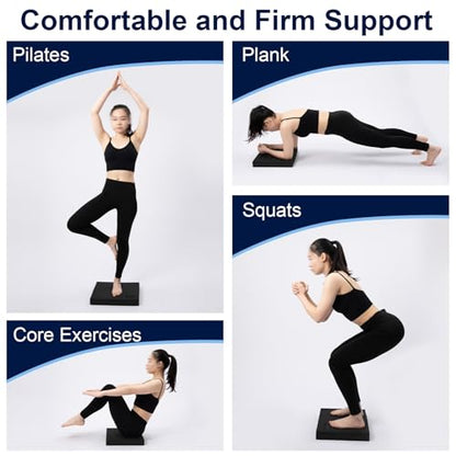 StrongTek Professional Foam Exercise Balance Pad - 15.8" x 13" x 2", High-Density TPE Foam Knee Pad, Non-Slip & Water-Resistant, for Balance Training, Physical Therapy, Yoga, and More - color: Black