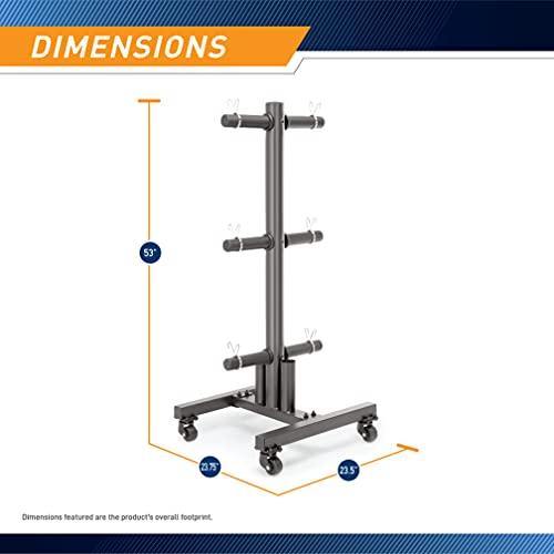 Marcy Olympic Weight Plate Tree for 2-Inch Plates Weight Storage Rack - color: Square w/ Wheels - Black