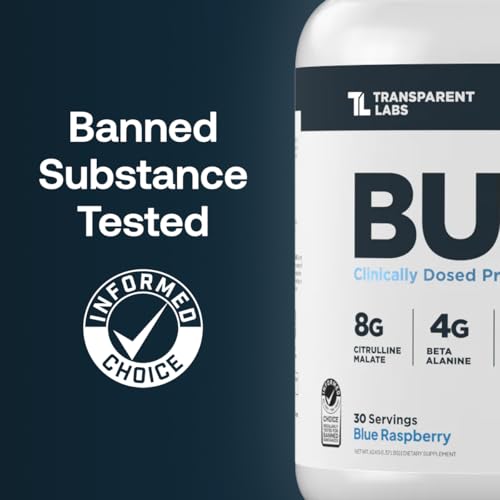 Transparent Labs Bulk Pre Workout Powder - Naturally Sweetened Preworkout for Men & Women, Pre Work Out for Muscle Building & Strength w/Beta Alanine & BetaPure - 30 Servings, Strawberry Lemonade