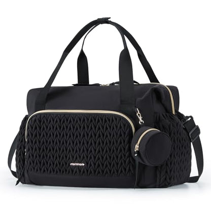 mommore Diaper Bag Tote, Large Capacity Travel Diaper bags, Hospital Bag for Labor Delivery, Baby Bag with Pacifier Case | Hospital Bag - color: Black