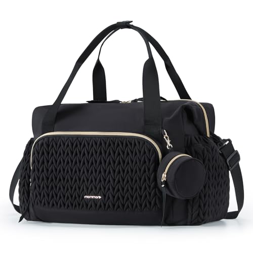 mommore Diaper Bag Tote, Large Capacity Travel Diaper bags, Hospital Bag for Labor Delivery, Baby Bag with Pacifier Case | Hospital Bag - color: Black
