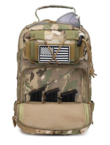 Tactical Sling Backpack Military Crossbody Bag Pack for Mens One Shoulder Holster Sling Bag 10L - color: Black