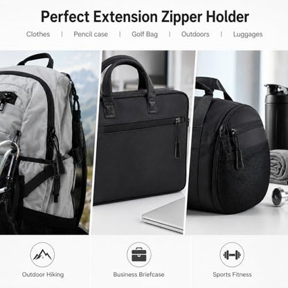 Dplolng 30 Pcs Zipper Pull Replacement,Zippers Pulls Cord Ends Replacement Universal Zipper Extender for Jackets,Backpacks,Pants,Coats, Luggage,Golf Bag,Purses(Black)