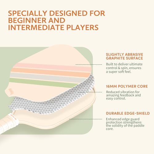 Pickleball Paddles Set of 2/4- USAPA Approved Graphite/Fiberglass Pickleball Racket, 2 Pickleball Rackets, 4 Balls and 1 Portable Carry Bag, Aesthetic Pickle Ball Set for Men Women Beginners - color: 2 Macaron Twill | Warm Orange | Graphite