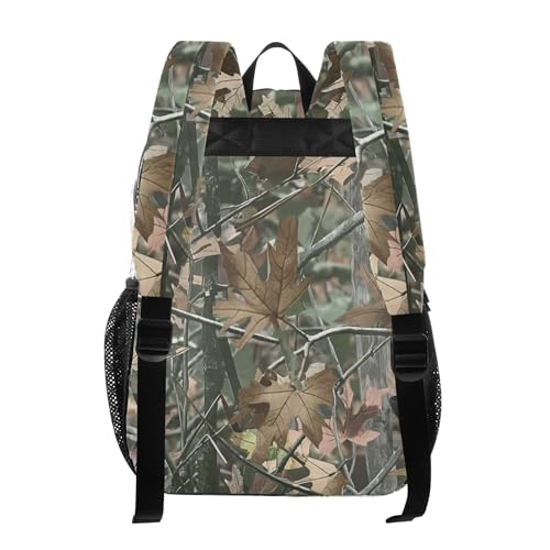Camo Forest Trees Leaves Clear Backpack PVC Transparent Backpack Lightweight Book Bags Capacity Clear Bag for Boys Girls - color: Bronco Green