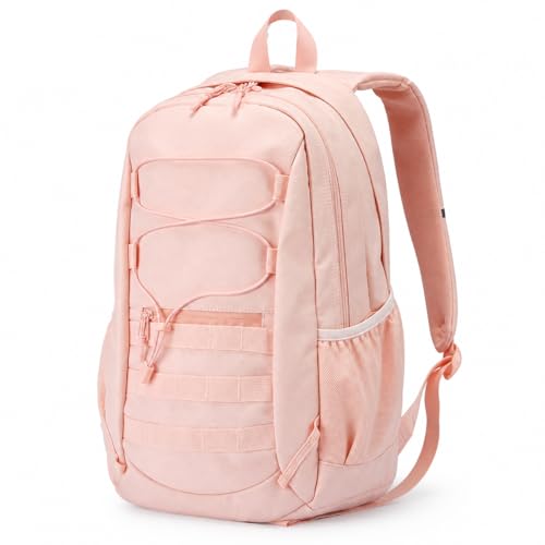 Hiking Travel Backpacks Men and Women, Lightweight Waterproof Laptop Backpack Outdoor Camping Backpack Hiking Daypack for Travel, Trekking, Work 26L (Pink) - color: Pink