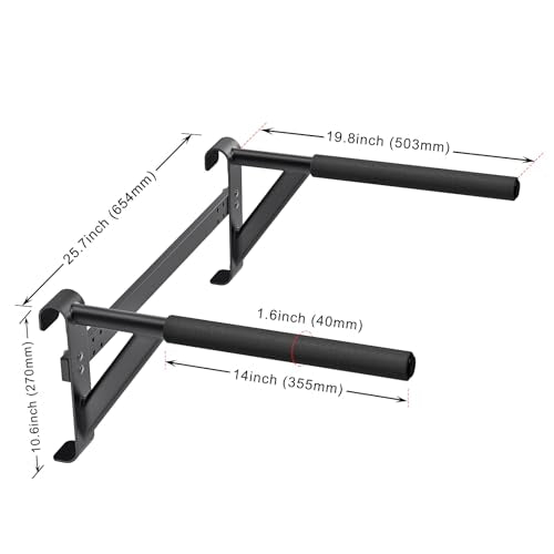 Kipika Gymnastic Stall Bar - 2"x2" Swedish Ladder with 1" Hole, Wall Mounted Pull-up Bar Ladder Suspension Trainer, Solid Wood Grips Gymnastics Training Bar for Home, Wall Gym, School - color: B - Dip Bar Attachment for Swedish Ladder
