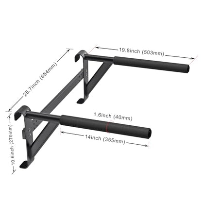 Kipika Gymnastic Stall Bar - 2"x2" Swedish Ladder with 1" Hole, Wall Mounted Pull-up Bar Ladder Suspension Trainer, Solid Wood Grips Gymnastics Training Bar for Home, Wall Gym, School - color: B - Dip Bar Attachment for Swedish Ladder