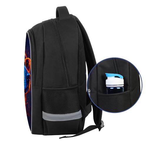 HiMagics Large Capacity Kids Backpack - Water-Resistant Elementary School Bag with Multi-Compartments, Durable Bookbag for Middle High School Teens Boys & Girls Music Dog Black - color: A09-dog