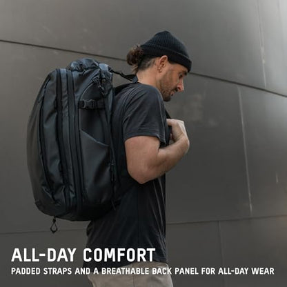 WANDRD TRANSIT Travel Backpack (35L): Expandable Carry-On Travel Backpack – Weather-Resistant, Laptop Compartment, Dual Side Access & Camera Cube Compatible Adventure Bag - color: Black, style: 35l Travel Backpack