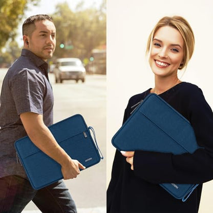 Laptop Sleeve Case 14 Inch, Water Resistant Traveling Computer Cover with Handle, Shockproof Protective Carrying Laptop Bag Compatible for 14 Inch MacBook Air/Pro, HP, Dell, Lenovo, Blue - color: Blue, size: 14 Inch