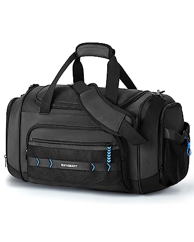 BAGSMART 4-IN-1 Gym Bag for Women Men, TSA Lightweight Duffle Bag for Travel with Shoe Compartment & Wet Pocket, 22L/30L/38L Tactical Backpack with 40oz Water Bottle Holder - color: L-Black