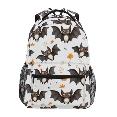 Backpack for Men Women Fashion Personal Backpack with Chest Strap for Business Work College Travel Trip Cartoon Cute Bats White - color: Multicolor15