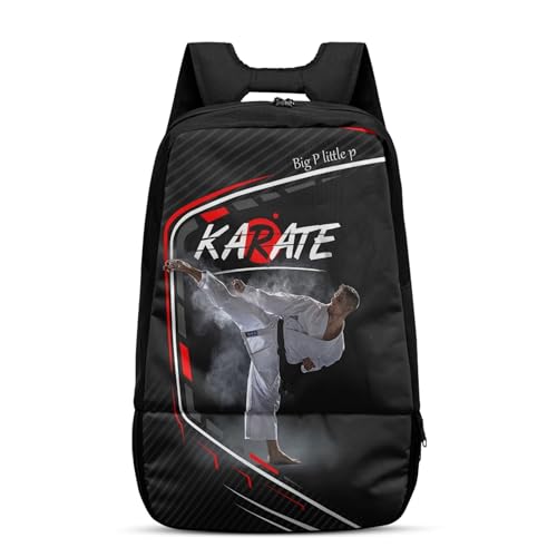 Boxing Dart Lightning Karate Baseball Sport Backpack Shoe Compartment Equipment Bags Gym Teenager Inner Pocket School Ball (Karate Design) - color: Karate Design