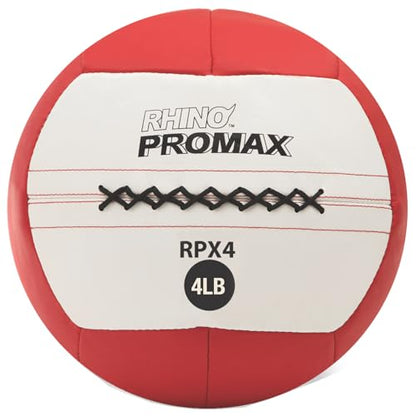 Champion Sports Rhino Promax Wall Balls - Soft Shell Non-Slip Grip for Weightlifting, Plyometrics, Cross Training, & Home Gym - style: 4 LBS