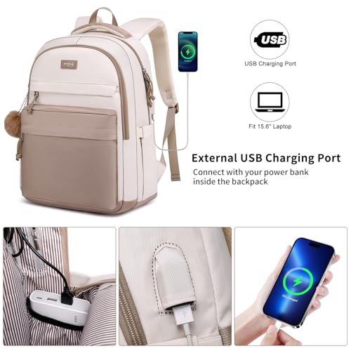 MOMUVO School Backpack Women and Teen Girls,Cute Bookbag Lightweight Laptop Backpack College SchoolBag Students