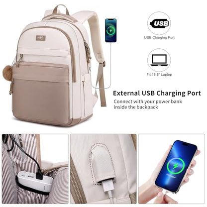 MOMUVO School Backpack Women and Teen Girls,Cute Bookbag Lightweight Laptop Backpack College SchoolBag Students