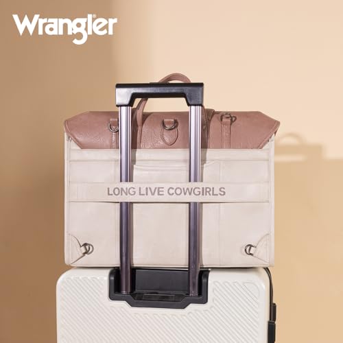 Wrangler Laptop Bag for Women Messenger Bag Briefcase Computer Backpack Convertible Satchel Bag - color: Beige & Purple, size: 15.6 inch