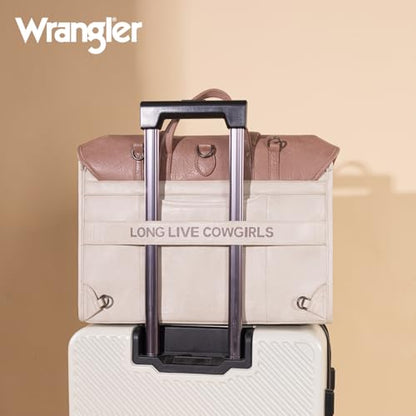 Wrangler Laptop Bag for Women Messenger Bag Briefcase Computer Backpack Convertible Satchel Bag - color: Beige & Purple, size: 15.6 inch