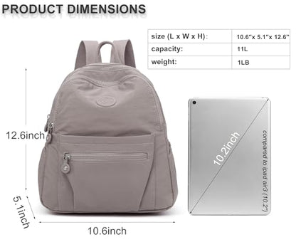 Pealwel Mini Backpack Purse for Women,Small Nylon backpacks for Ladies Backpacks Women Anti Theft Travel Bag (A-Khaki) - color: A-khaki
