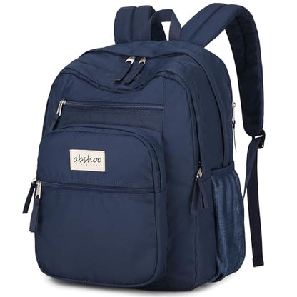 abshoo 34L Big Student Backpack for School Water Resistant Lightweight College Bookbag Travel Backpack (Navy) - color: Navy