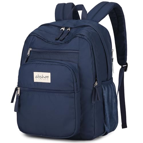 abshoo 34L Big Student Backpack for School Water Resistant Lightweight College Bookbag Travel Backpack (Navy) - color: Navy