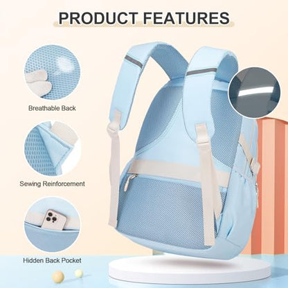 DIGOBAY Backpacks for Girls, 3PCS School Backpack with Lunch Box Pencil Pouch for Teen Girls Kids Elementary Primary Middle High College Travel School bag Bookbag Set （Blue） - color: Blue