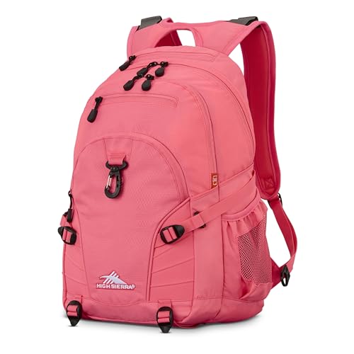 High Sierra Loop Backpack, Travel, or Work Bookbag with tablet sleeve, One Size, THRIFT PINK - color: Thrift Pink
