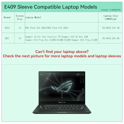 Smatree Elite Laptop Sleeve for 13.4 inch ASUS ROG Flow X13 2022/2021/MSI - color: Black, size: 13 inch/E409/Size: 31.2*23.2cm