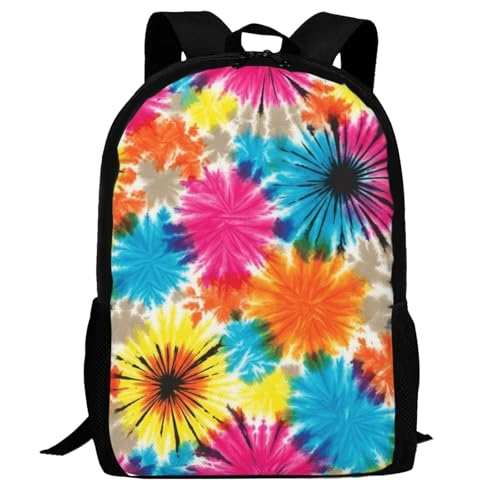 Slim Anti Theft Laptop Backpack Tribal Ethnic Tie Dye, Large Volume Travel Daypack Durable Polyester Carry Bag for Office Business Outdoor Trekking - color: Design (1023)