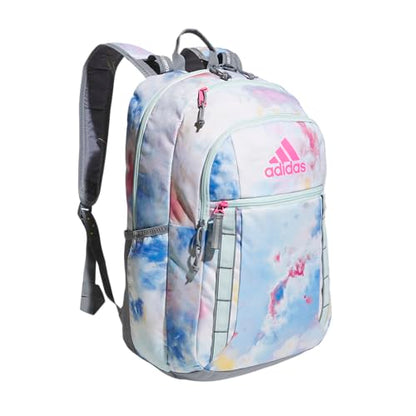 adidas Excel 7 School Backpack for Laptop, Gym and Travel, 34L, Tie Dye Wash Halo Mint Green/Grey/Pulse Magenta Pink/7, OSFA - color: Tie Dye Wash Halo Mint Green/Grey/Pulse Magenta Pink/7, size: One Size