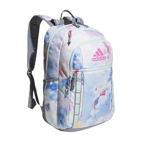 adidas Excel 7 School Backpack for Laptop, Gym and Travel, 34L, Tie Dye Wash Halo Mint Green/Grey/Pulse Magenta Pink/7, OSFA - color: Tie Dye Wash Halo Mint Green/Grey/Pulse Magenta Pink/7, size: One Size