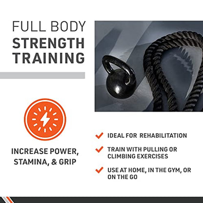 Body Sport Training Rope – Thick Battle Rope for Home or Gym Use, Long Durable Workout Rope – Made with Super-Strong Poly-Twine – Stands Up to Repeated Use Indoors & Outdoors - size: 2 in. Diameter x 15 ft. Length