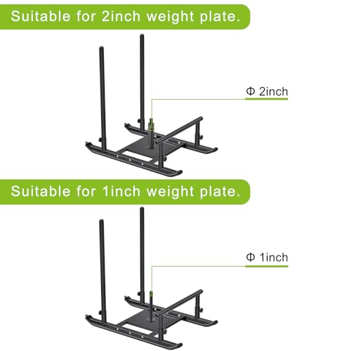 Dolibest Weight Sled, Fitness Sled, Workout Sled for Fitness Strength Training and Speed Improvement, Push-Pull Prowler Training, Suitable for 1-2" Weight Plates, Black - color: Black Push-Pull Sled