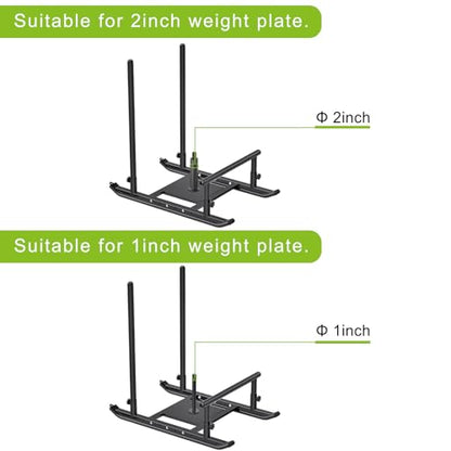 Dolibest Weight Sled, Fitness Sled, Workout Sled for Fitness Strength Training and Speed Improvement, Push-Pull Prowler Training, Suitable for 1-2" Weight Plates, Black - color: Black Push-Pull Sled