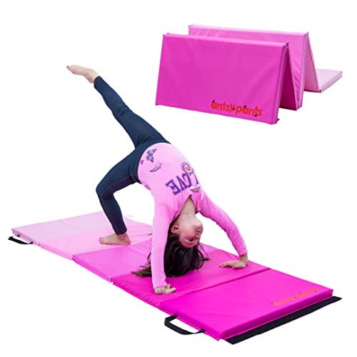 Antsy Pants Tumbling Mat for Kids – Gymnastics Mat, Easy to Clean, Sturdy, Foldable Tumbling Mats, Padded, Lightweight, Portable, Gymnastics Equipment for Active Play - color: Pink Ombre