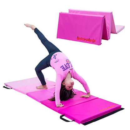 Antsy Pants Tumbling Mat for Kids – Gymnastics Mat, Easy to Clean, Sturdy, Foldable Tumbling Mats, Padded, Lightweight, Portable, Gymnastics Equipment for Active Play - color: Pink Ombre
