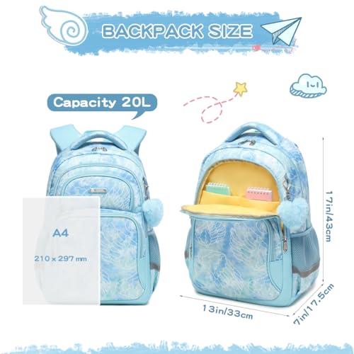 Cusangel Backpack for Girls Boys School Bookbags Kindergarten Elementary Lightweight Waterproof Multifunctional Large Capacity for kids(17 inch Fun Prints) - color: Green 17in