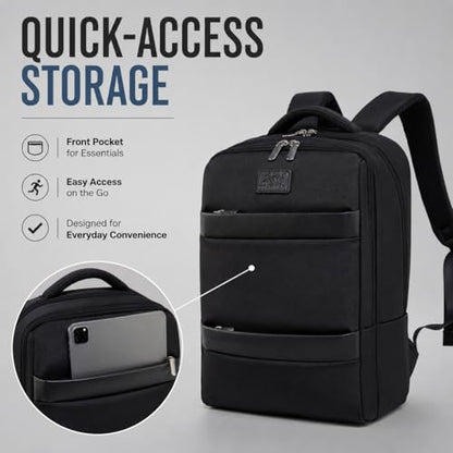 Business Laptop Backpack for Men and Women, Water-Resistant Travel Backpack Fits 15.6 Inch Laptop, Lightweight Work Backpack with USB-Free Smart Organization for Office, Commute and Travel