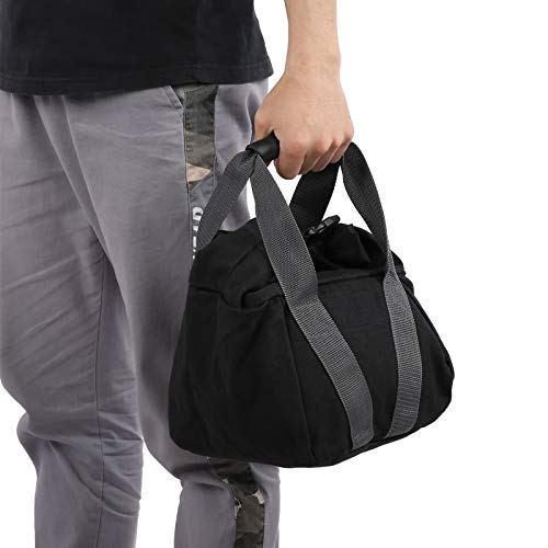 Canvas Weightlifting Training Sandbag, Fitness Sandbag with Comfortable Handle, Reinforced Sealed Fill Port and Durable Stitching for Home Gym Travel Workouts, Gray