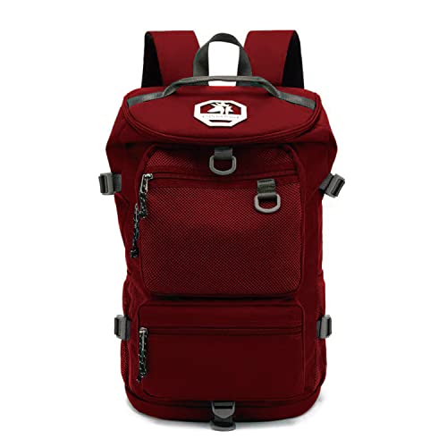 Kalesi Gym Duffle Bag Backpack 4-Way Waterproof with Shoes Compartment for travel Sport Hiking laptop - color: Viva Magenta Red