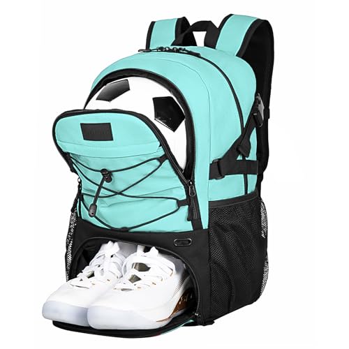 Goloni Soccer Backpack,Basketball Backpack with Ball Compartment & Shoe Compartment,Backpack for Basketball,Soccer - color: Mint Green