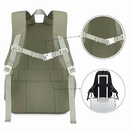 Laptop Backpack for Women College High Schoolbag Big Students Bookbags Large Multi pocket Travel Daypack Casual (Olive green) - color: Olive Green