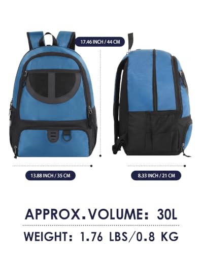 Basketball Bag Backpack for Men Women with Ball & Shoes Compartment 30L Capacity Lightweight Breathable Boys Girls Soccer Ball Bag Backpack Fit Volleyball Football Sports Travel School Gym - color: TK8Blue