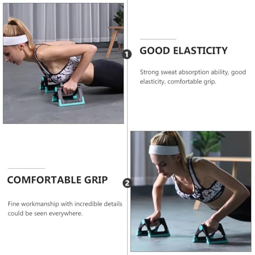 LALAFINA Push-up Rack and Push-up Bar Set, Indoor Fitness Equipment Non-slip Blue Handles, Upper Body Strength Training Tool for Home Gym and Apartment Workouts
