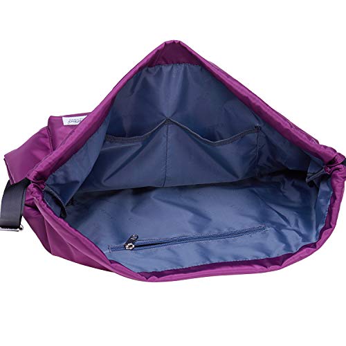 KAUKKO Drawstring Sports Backpack Gym Yoga Bag Shoulder Rucksack for Men and Women(1031-2-PURPLE) - color: Nylon Purple