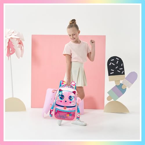 Backpacks for Girls School Bag Cute Girls Backpacks Ages 8-10 Kids Bookbag Set Travel Backpack for Preschool Kindergarten Elementary Students Backpack to School Supplies - color: 01 Rose