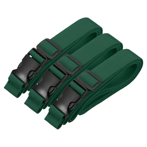 PATIKIL Utility Straps with Quick Release Buckle, (1 Inch x 8 Feet, Dark Green) (3 Pcs) Adjustable Luggage Polyester Straps Backpack Webbing, Suit for Sleeping Bag/Camping/Hiking - color: Dark Green, size: 1 Inch x 8 Feet