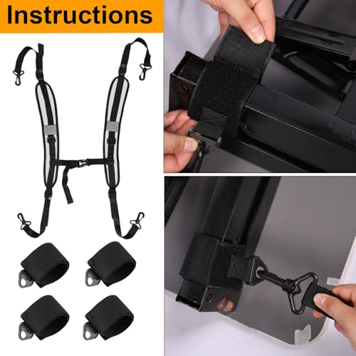 Lyreh Adjustable Beach Chair Backpack Straps, Replacement Shoulder - color: Gray